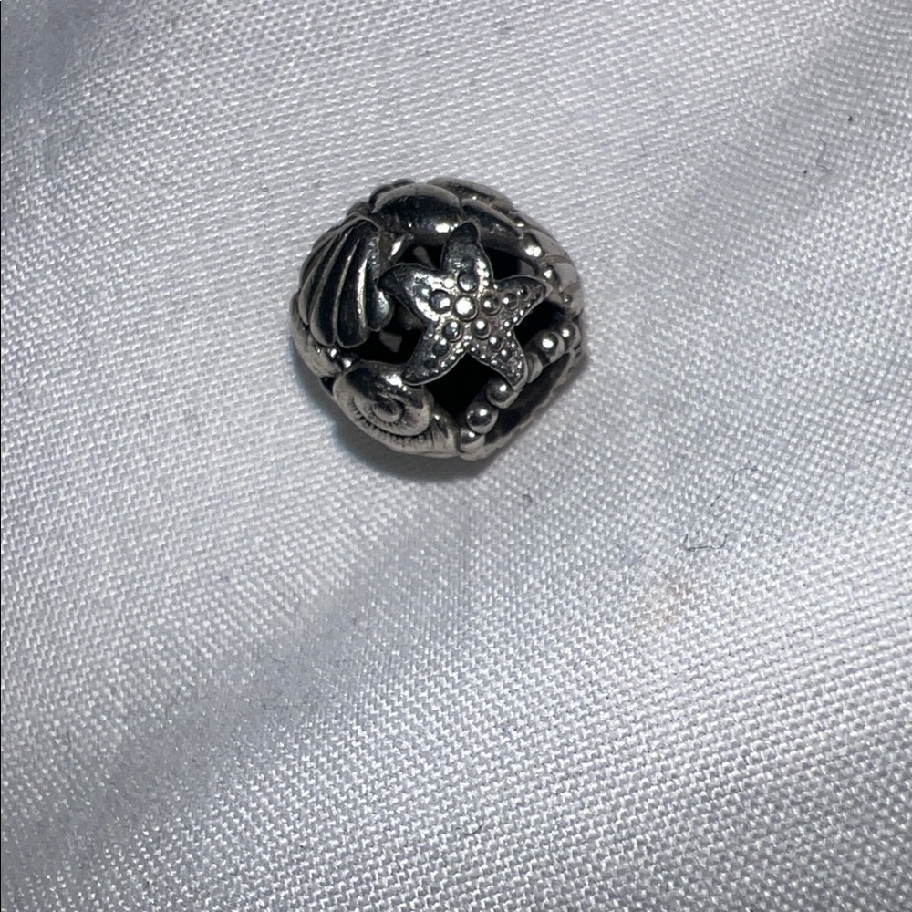 Authentic Pandora Charm, Starfish with Shells and Hearts
